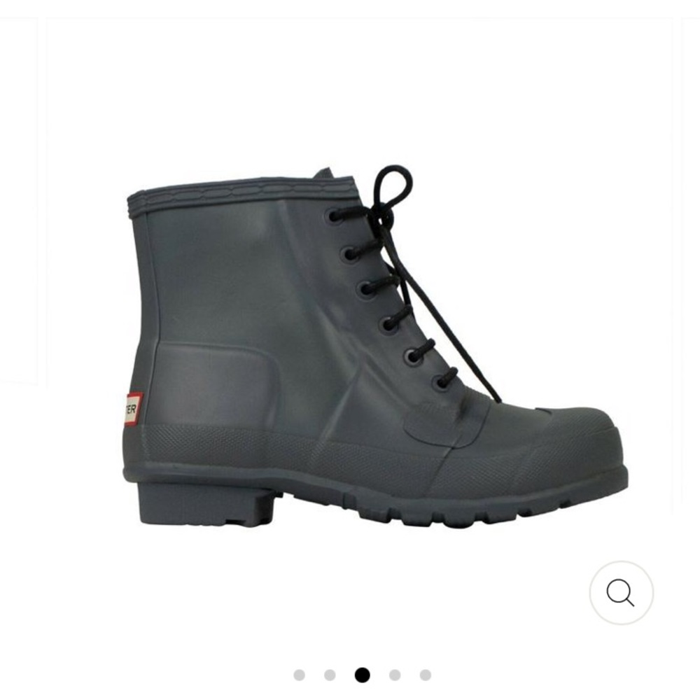 Hunter Mineral Blue Lace Up Short Rain Boots